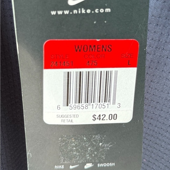 Nike Women's Dri-FIT Polo Shirt Dark Blue Size L Breathable Sports Top - Picture 5 of 6